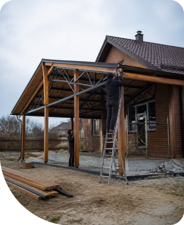Пристройка навеса к дому и участку в Новом Уренгое под ключ